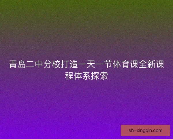 青岛二中分校打造一天一节体育课全新课程体系探索